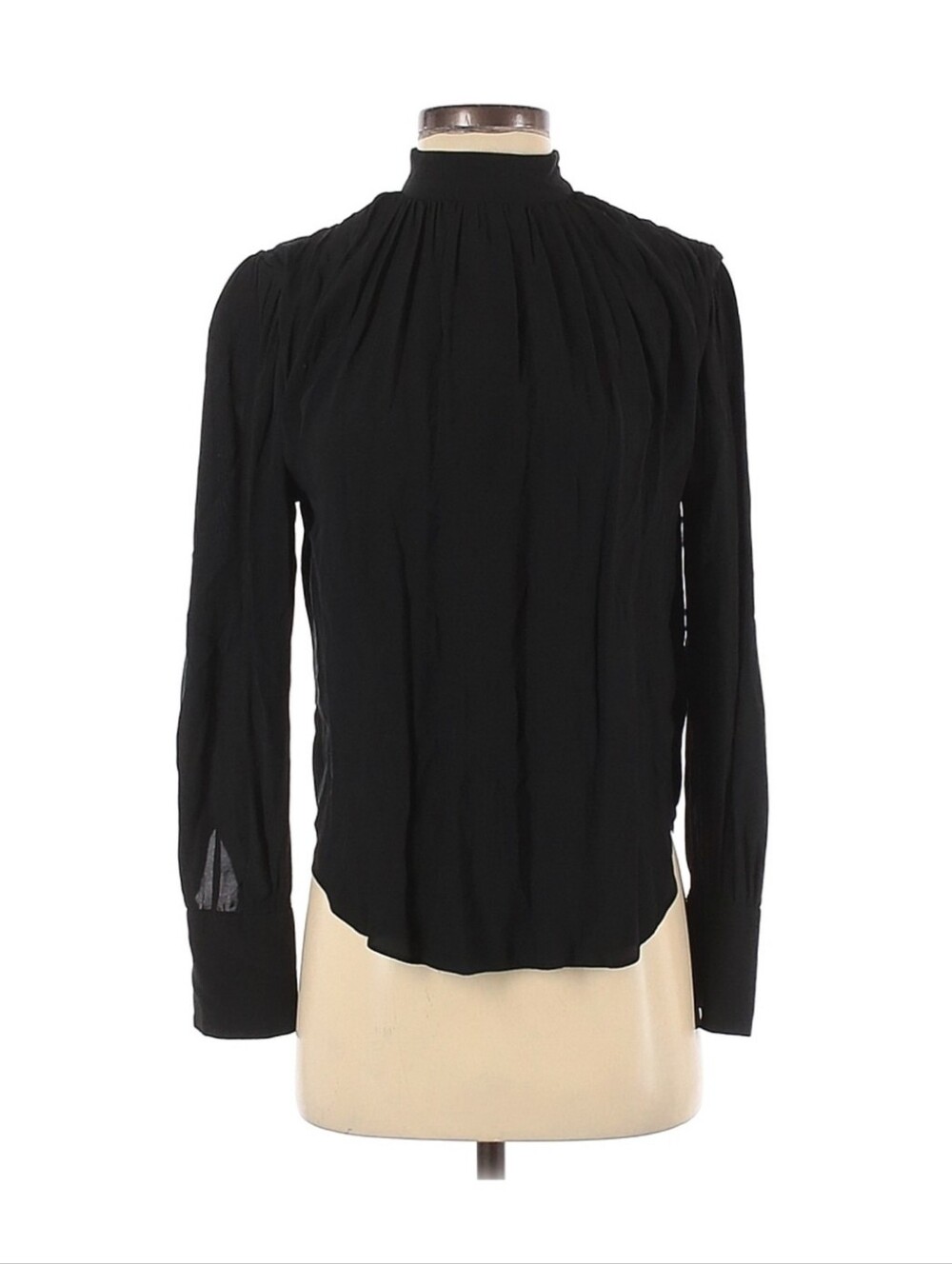 Habitual Viscose Black High-Neck Long Sleeve Charlee Black Blouse
